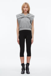 Grey Melange Draped Bow French Terry Top | 3.1 Phillip Lim