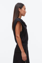 Black Draped Bow French Terry Top | 3.1 Phillip Lim