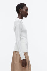 Ivory Compact Rib Mockneck Top | 3.1 Phillip Lim