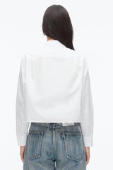 White Cropped Shirt with Embroidered Collar | 3.1 Phillip Lim