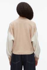 Ivory-Beige Colorblock Zip Sleeve Turtleneck | 3.1 Phillip Lim
