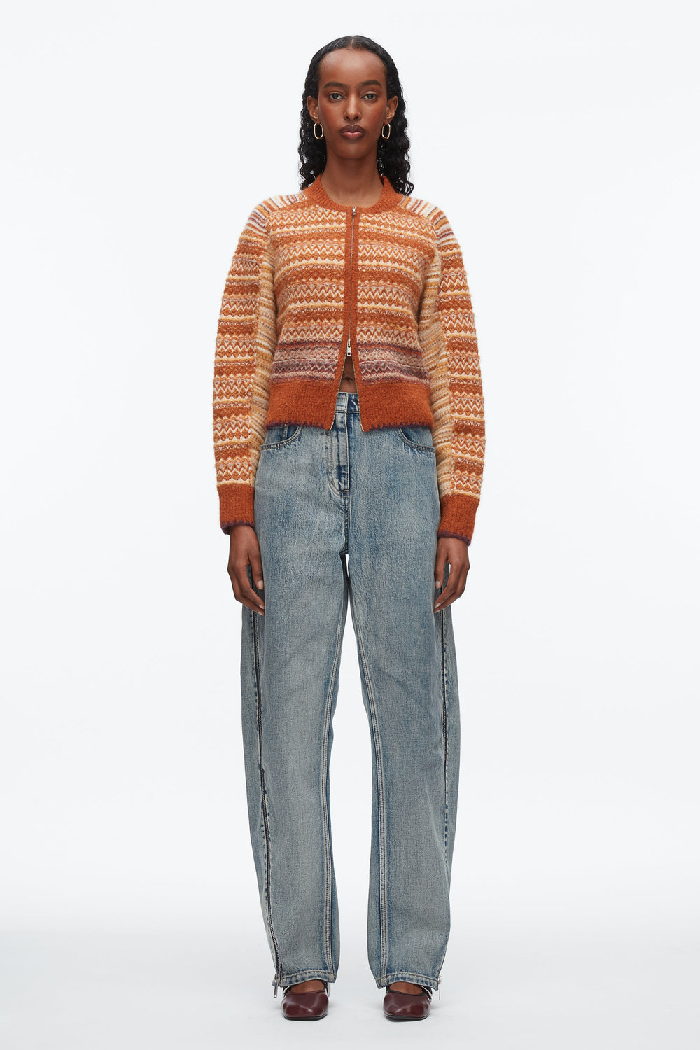 Sunset Multi Fair Isle Zip Cardigan | 3.1 Phillip Lim