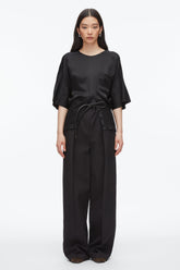 Black Short Sleeve Top with Button Placket | 3.1 Phillip Lim