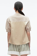 Concrete Satin Flounce Combo Terry Top | 3.1 Phillip Lim