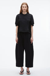 Midnight Satin Flounce Combo Terry Top | 3.1 Phillip Lim