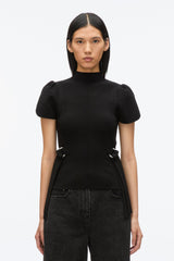 Black Compact Rib Tulip Top | 3.1 Phillip Lim