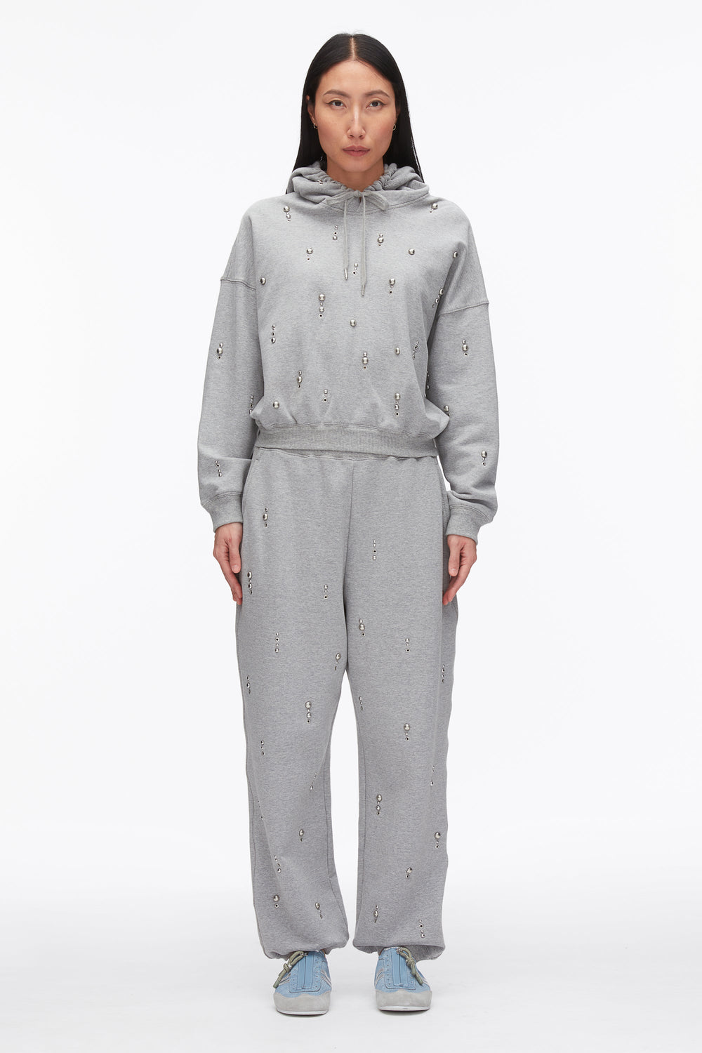Grey Melange Dome Embellishment Sweatpants | 3.1 Phillip Lim