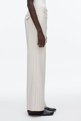 Ecru-Tan Pinstripe Trousers | 3.1 Phillip Lim