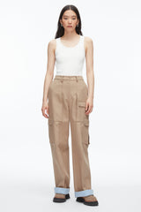 Praline Multi Carpenter Cargo Pants with Plaid Cuffs | 3.1 Phillip Lim