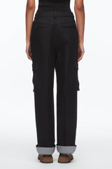Black Multi Carpenter Cargo Pants with Plaid Cuffs | 3.1 Phillip Lim