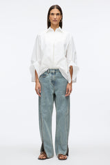 Washed Indigo Curve Denim Petite Pant with Zippers | 3.1 Phillip Lim