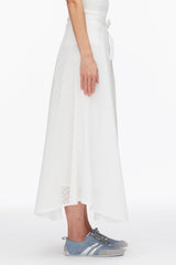 White Broderie Anglaise Patchwork Midi Skirt | 3.1 Phillip Lim
