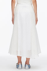White Broderie Anglaise Patchwork Midi Skirt | 3.1 Phillip Lim
