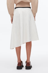 Ivory Ripstop Asymmetric Skirt with Ruching | 3.1 Phillip Lim