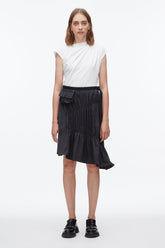 Midnight Ripstop Asymmetric Skirt with Ruching | 3.1 Phillip Lim