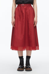 Crimson Belted Midi Skirt | 3.1 Phillip Lim