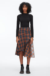 Dusk Multi Plaid Mix Draped Midi Skirt | 3.1 Phillip Lim