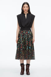 Black Multi Bliss Floral Pleated Skirt | 3.1 Phillip Lim