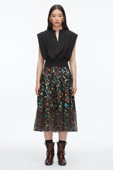 Black Multi Bliss Floral Pleated Skirt | 3.1 Phillip Lim