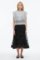 Black Flocked Organza Midi Skirt | 3.1 Phillip Lim