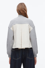 Grey Melange-Stone Terry Hybrid Zip Up | 3.1 Phillip Lim
