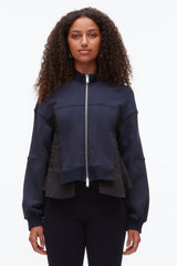 Midnight-Black Terry Hybrid Zip Up | 3.1 Phillip Lim