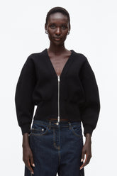 Black Round Sleeve Zip Cardigan | 3.1 Phillip Lim
