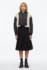 Black-Natural Cropped Sherpa Combo Bomber | 3.1 Phillip Lim