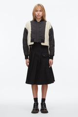 Black-Natural Cropped Sherpa Combo Bomber | 3.1 Phillip Lim