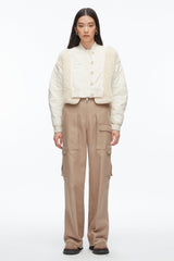Parchment Multi Cropped Sherpa Combo Bomber | 3.1 Phillip Lim