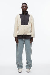 Natural-Blk Flounce Hem Sherpa Jacket | 3.1 Phillip Lim