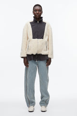 Natural-Blk Flounce Hem Sherpa Jacket | 3.1 Phillip Lim