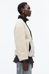 Natural-Blk Flounce Hem Sherpa Jacket | 3.1 Phillip Lim