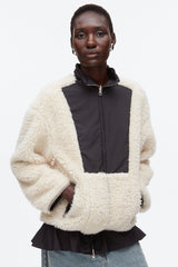 Natural-Blk Flounce Hem Sherpa Jacket | 3.1 Phillip Lim