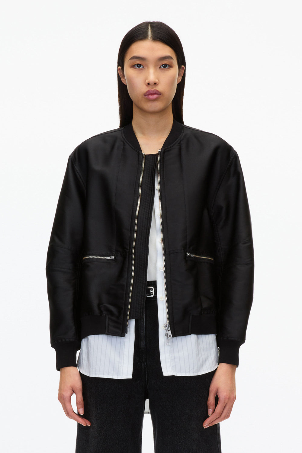 Black Black Layered Bomber Jacket | Exclusive Phillip Lim Outerwear | 3.1 Phillip Lim