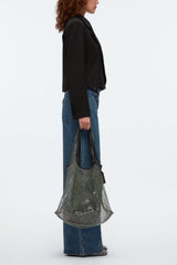 Black Crystal Embellished Mesh Market Tote | 3.1 Phillip Lim