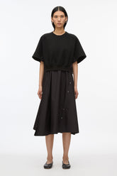 Black Short Sleeve French Terry Combo Dress | 3.1 Phillip Lim