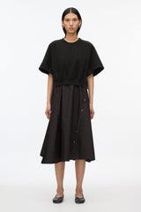 Black Short Sleeve French Terry Combo Dress | 3.1 Phillip Lim