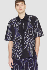 Midnight-White Short Sleeve Printed Bowling Shirt | 3.1 Phillip Lim