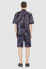Midnight-White Short Sleeve Printed Bowling Shirt | 3.1 Phillip Lim