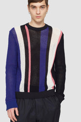 Blk Multi Long Sleeve Stripe Pointelle Pullover | 3.1 Phillip Lim