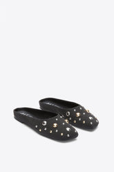 Black ID Mule Flat with Dome Embellishment | 3.1 Phillip Lim