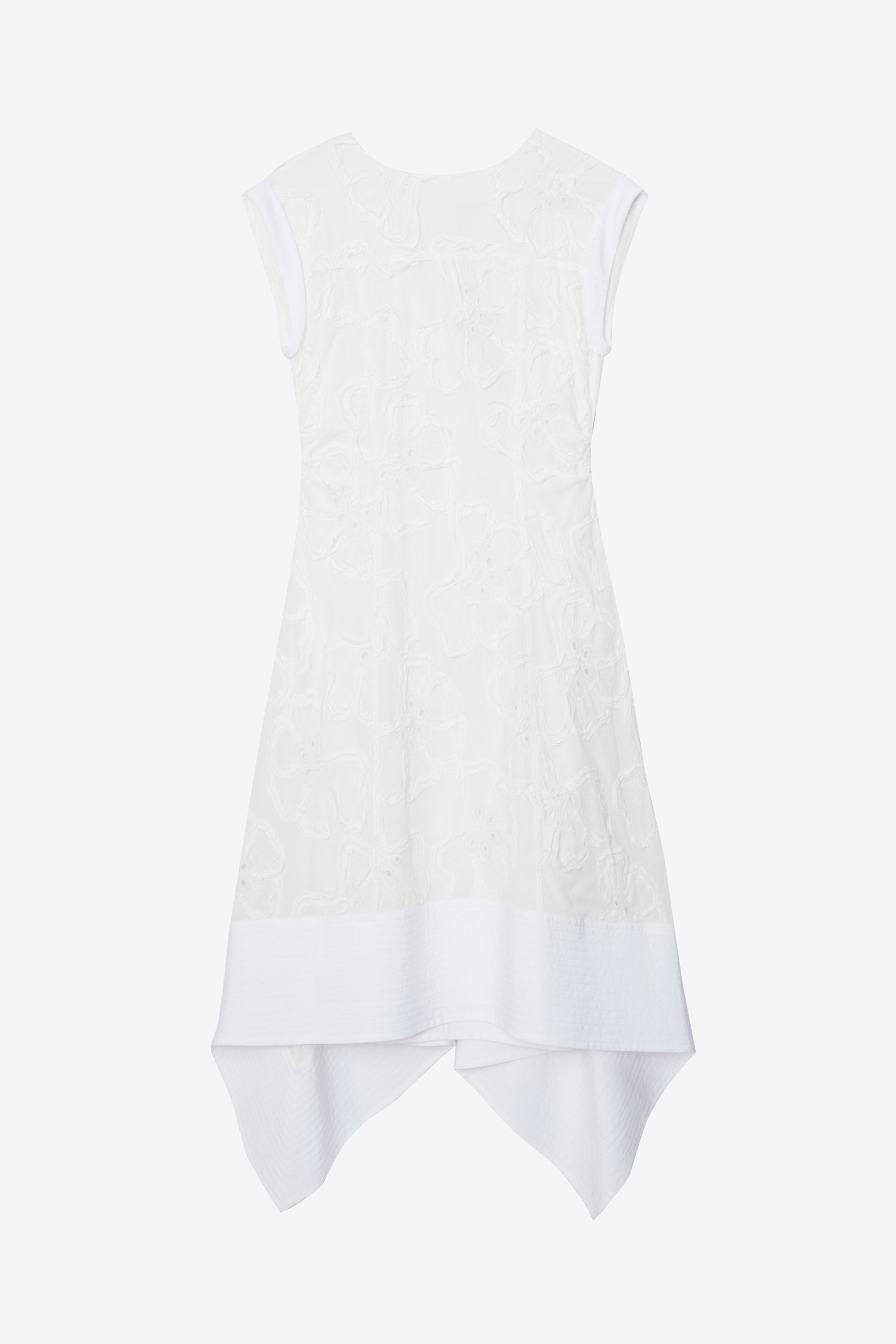 White Embroidered Belted Midi Dress with Handkerchief Hem | 3.1 Phillip Lim