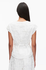 White Embroidered Cap Sleeve Top | 3.1 Phillip Lim