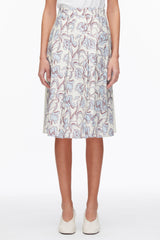 Sky Blue Multi Two-Toned Pleated Knee-Length Skirt | 3.1 Phillip Lim