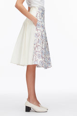 Sky Blue Multi Two-Toned Pleated Knee-Length Skirt | 3.1 Phillip Lim