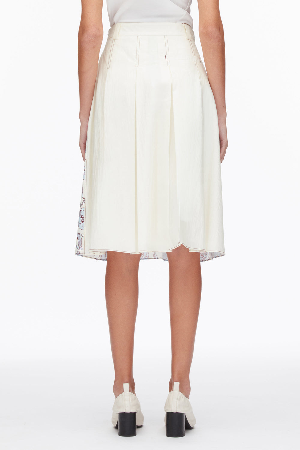 Sky Blue Multi Two-Toned Pleated Knee-Length Skirt | 3.1 Phillip Lim