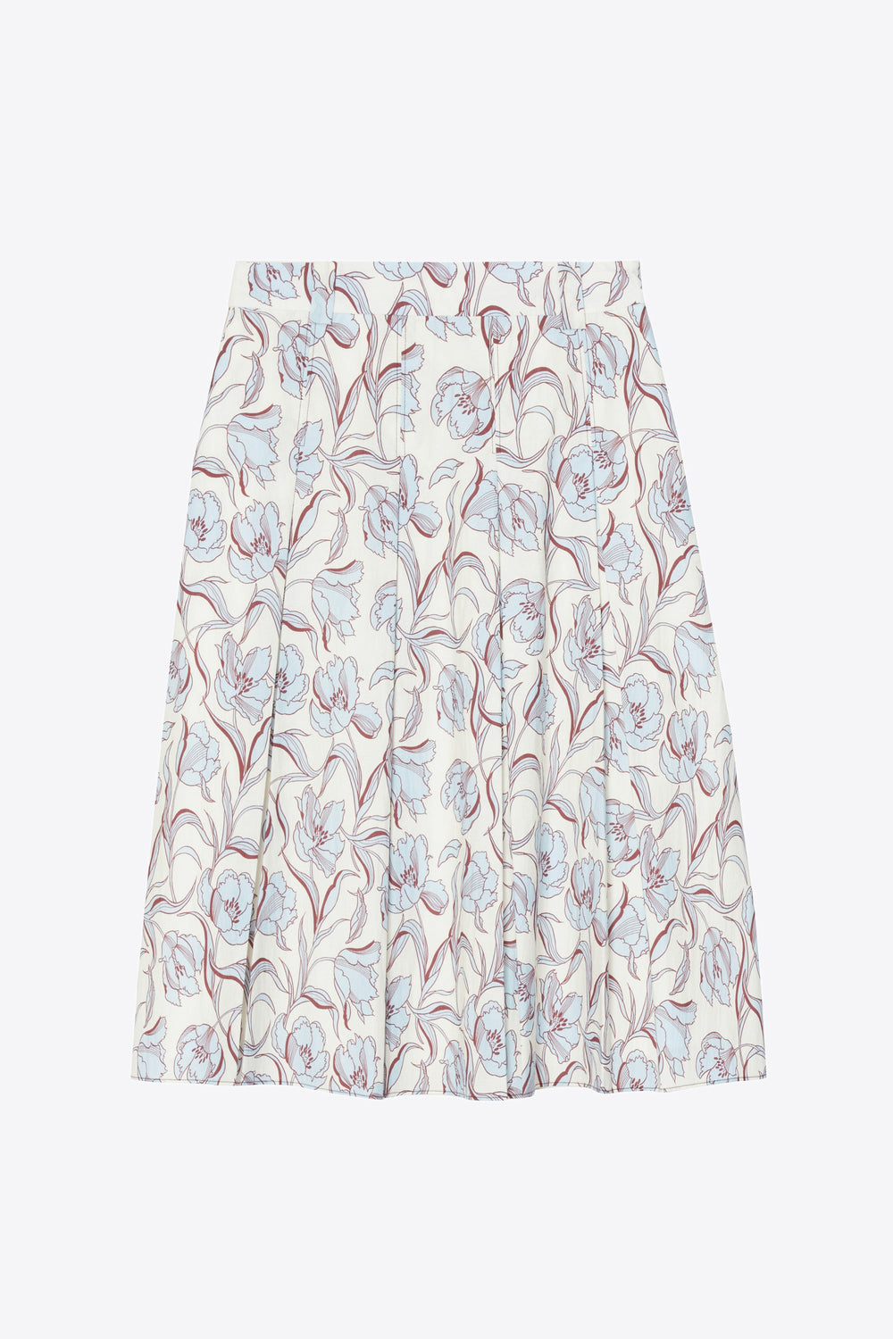 Sky Blue Multi Two-Toned Pleated Knee-Length Skirt | 3.1 Phillip Lim