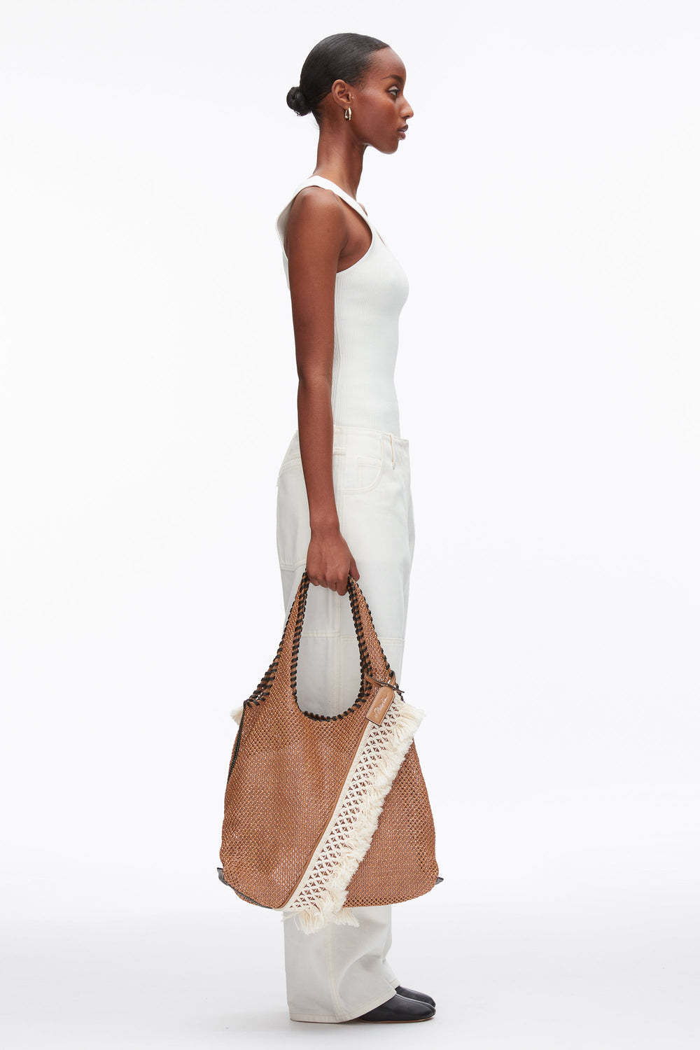 Brown Raffia Fringe Market Tote | 3.1 Phillip Lim