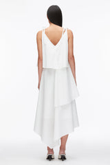 White Layered Midi Dress with Floral Appliqué | 3.1 Phillip Lim